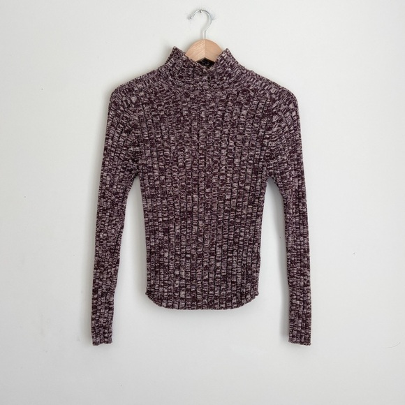 Energie Sweaters - Energie Women's Brown Marled Ribbed Turtleneck Sweater